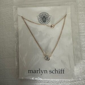 Marlyn Schiff Layered Rose Gold Necklace with Charm